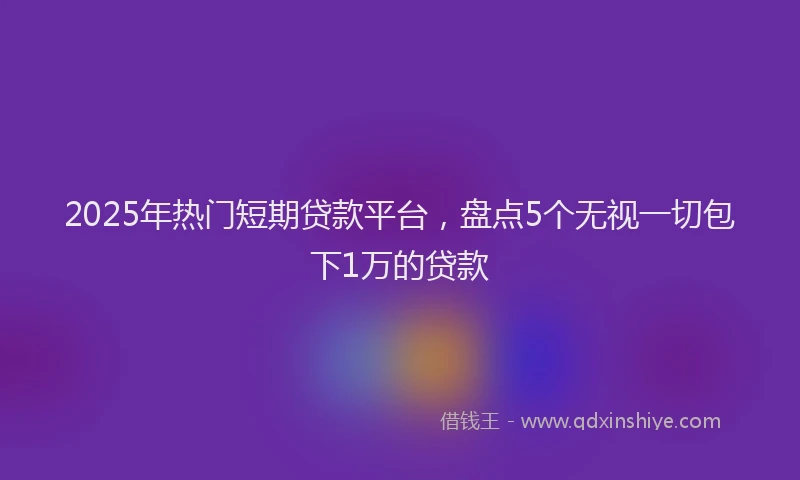 2025年热门短期贷款平台，盘点5个无视一切包下1万的贷款