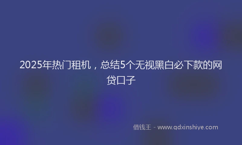 2025年热门租机，总结5个无视黑白必下款的网贷口子