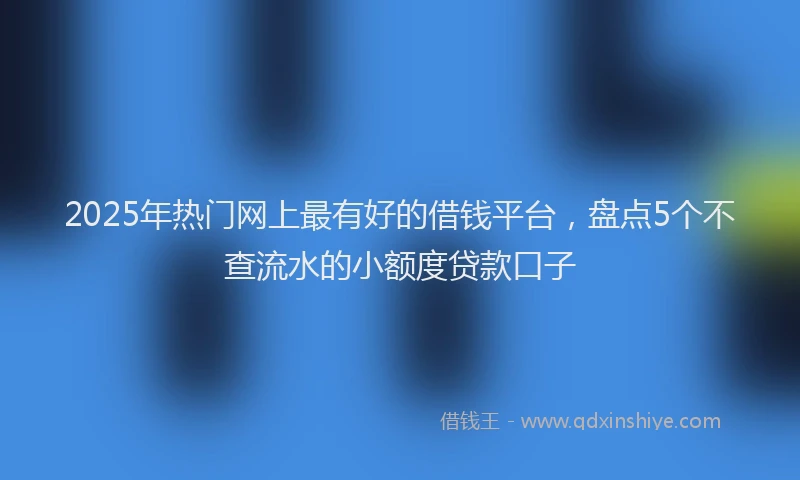 2025年热门网上最有好的借钱平台，盘点5个不查流水的小额度贷款口子