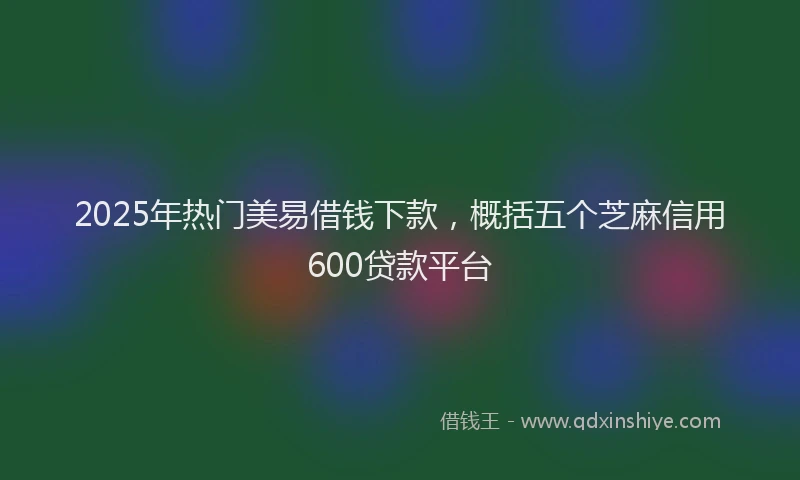 2025年热门美易借钱下款，概括五个芝麻信用600贷款平台
