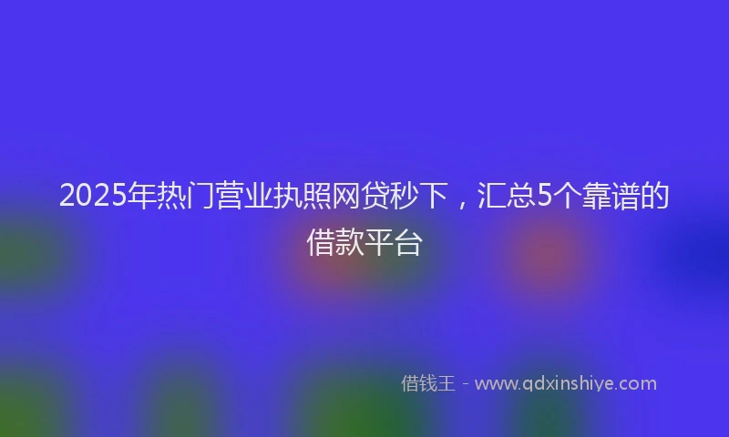 2025年热门营业执照网贷秒下，汇总5个靠谱的借款平台