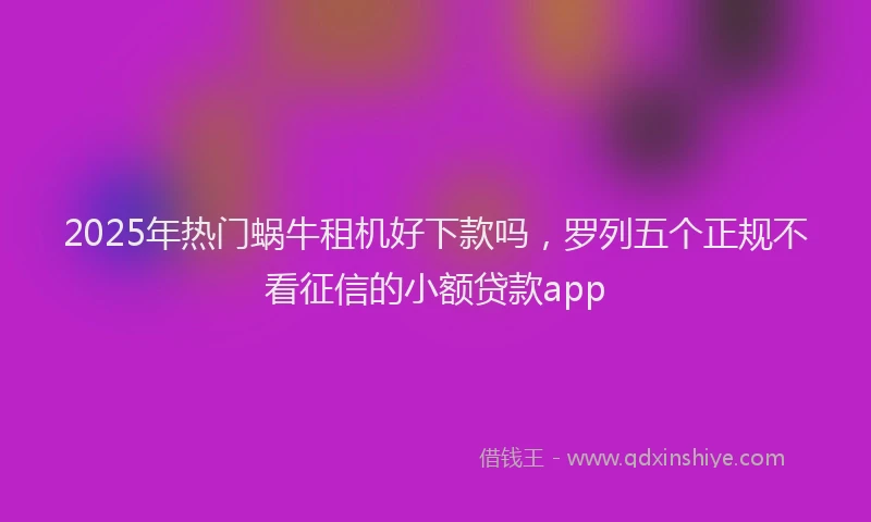 2025年热门蜗牛租机好下款吗，罗列五个正规不看征信的小额贷款app