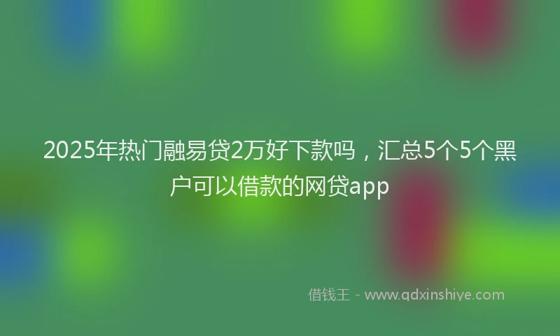 2025年热门融易贷2万好下款吗，汇总5个5个黑户可以借款的网贷app
