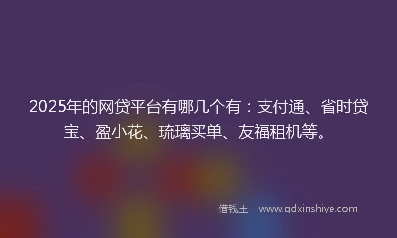 2025年的网贷平台有哪几个有：支付通、省时贷宝、盈小花、琉璃买单、友福租机等。
