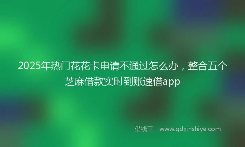 2025年热门花花卡申请不通过怎么办，整合五个芝麻借款实时到账速借app