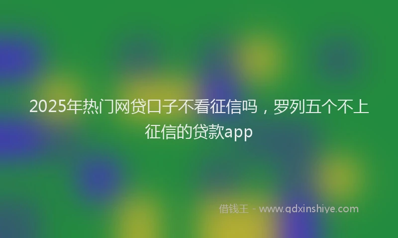 2025年热门网贷口子不看征信吗，罗列五个不上征信的贷款app