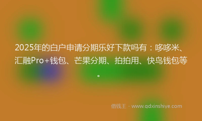2025年的白户申请分期乐好下款吗有：哆哆米、汇融Pro+钱包、芒果分期、拍拍用、快鸟钱包等。