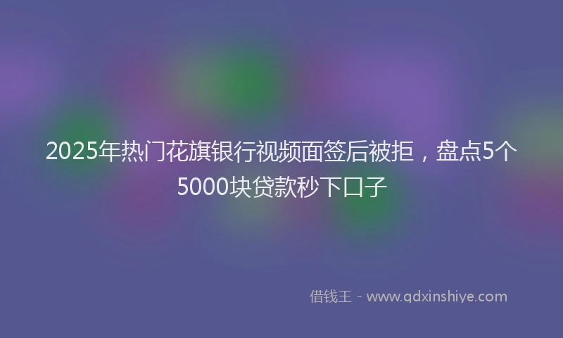2025年热门花旗银行视频面签后被拒，盘点5个5000块贷款秒下口子