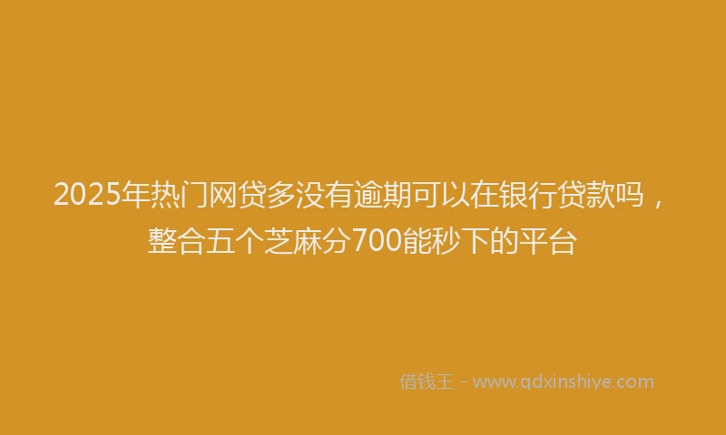 2025年热门网贷多没有逾期可以在银行贷款吗，整合五个芝麻分700能秒下的平台