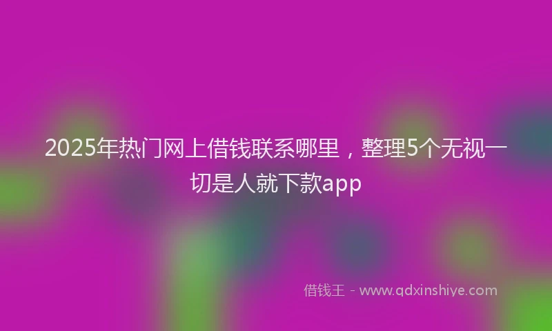 2025年热门网上借钱联系哪里，整理5个无视一切是人就下款app