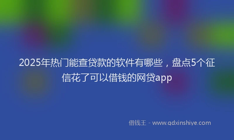 2025年热门能查贷款的软件有哪些，盘点5个征信花了可以借钱的网贷app