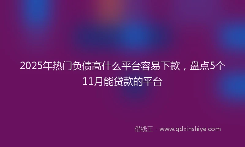 2025年热门负债高什么平台容易下款，盘点5个11月能贷款的平台