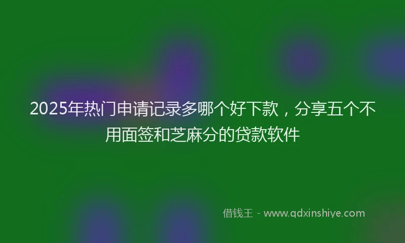 2025年热门申请记录多哪个好下款，分享五个不用面签和芝麻分的贷款软件