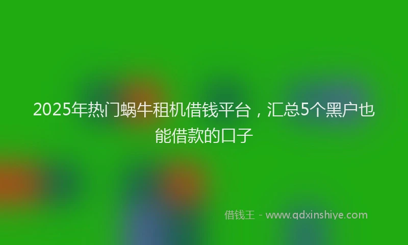 2025年热门蜗牛租机借钱平台，汇总5个黑户也能借款的口子