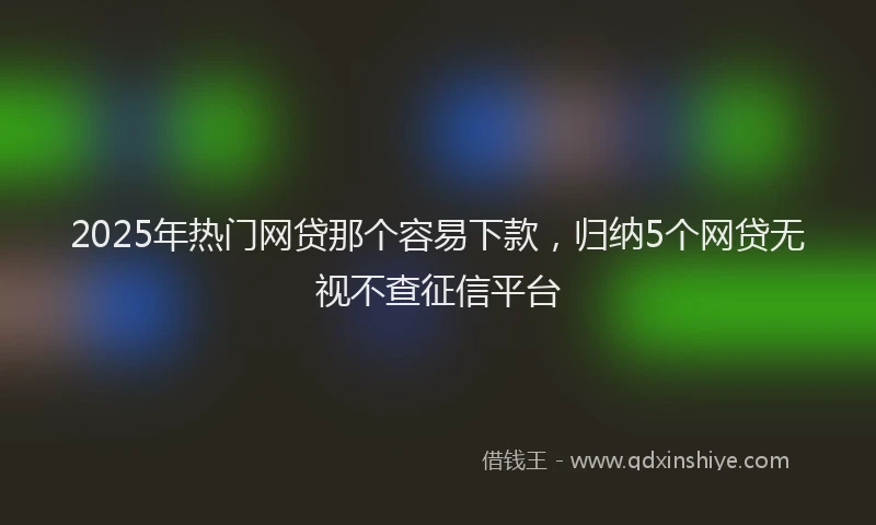 2025年热门网贷那个容易下款，归纳5个网贷无视不查征信平台