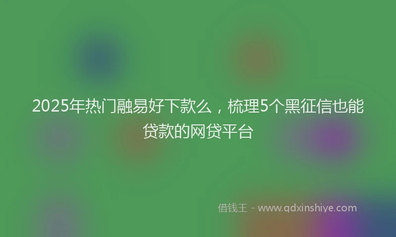 2025年热门融易好下款么，梳理5个黑征信也能贷款的网贷平台