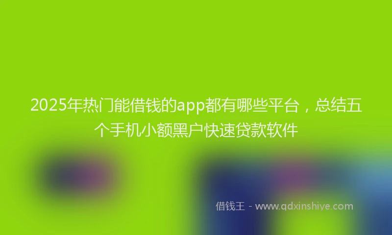 2025年热门能借钱的app都有哪些平台，总结五个手机小额黑户快速贷款软件