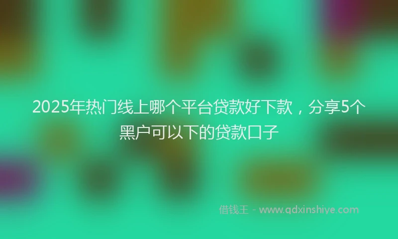 2025年热门线上哪个平台贷款好下款，分享5个黑户可以下的贷款口子