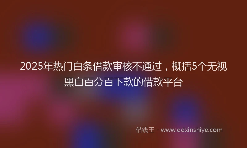 2025年热门白条借款审核不通过，概括5个无视黑白百分百下款的借款平台