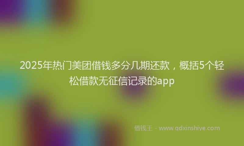 2025年热门美团借钱多分几期还款，概括5个轻松借款无征信记录的app