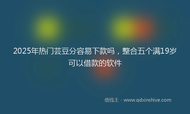 2025年热门芸豆分容易下款吗，整合五个满19岁可以借款的软件