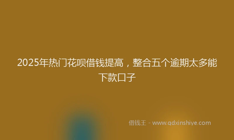 2025年热门花呗借钱提高，整合五个逾期太多能下款口子