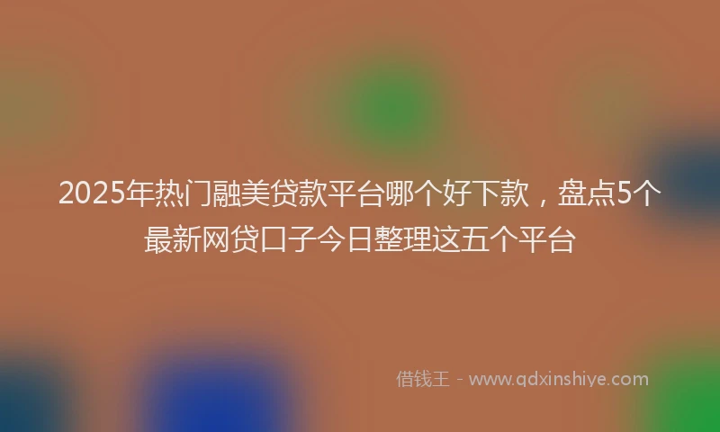 2025年热门融美贷款平台哪个好下款，盘点5个最新网贷口子今日整理这五个平台