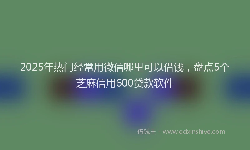 2025年热门经常用微信哪里可以借钱，盘点5个芝麻信用600贷款软件