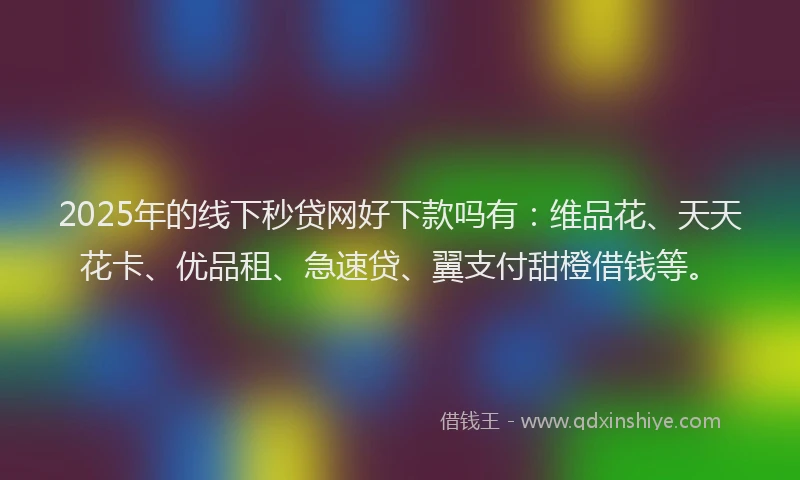 2025年的线下秒贷网好下款吗有：维品花、天天花卡、优品租、急速贷、翼支付甜橙借钱等。