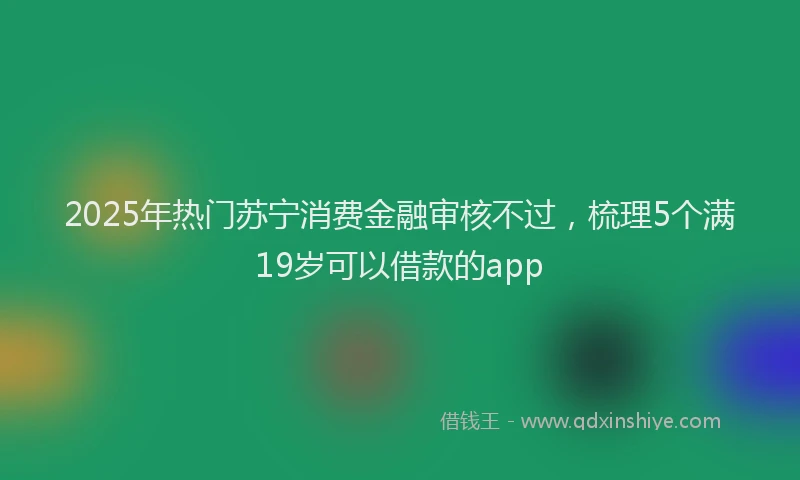 2025年热门苏宁消费金融审核不过，梳理5个满19岁可以借款的app