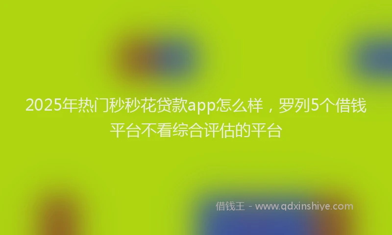 2025年热门秒秒花贷款app怎么样，罗列5个借钱平台不看综合评估的平台