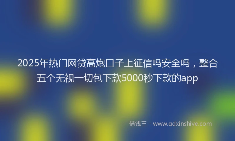 2025年热门网贷高炮口子上征信吗安全吗，整合五个无视一切包下款5000秒下款的app