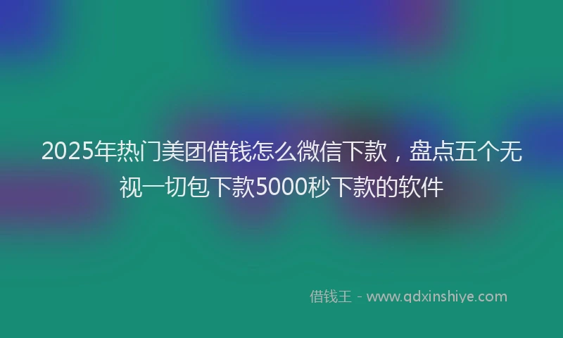 2025年热门美团借钱怎么微信下款，盘点五个无视一切包下款5000秒下款的软件