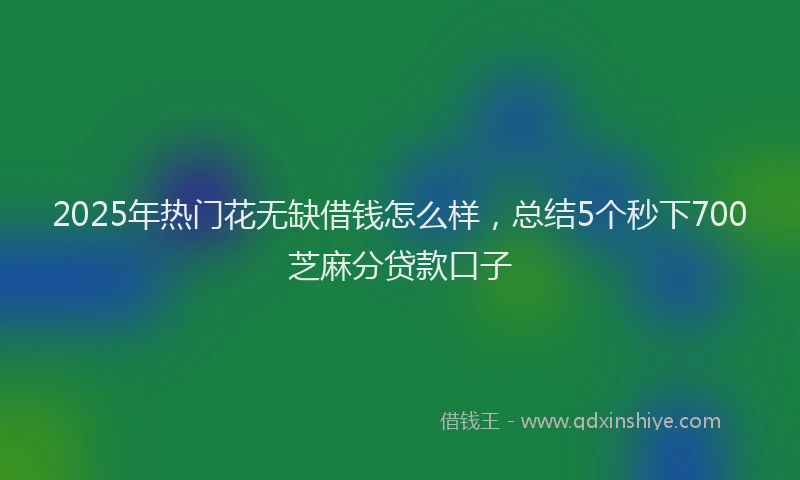 2025年热门花无缺借钱怎么样，总结5个秒下700芝麻分贷款口子
