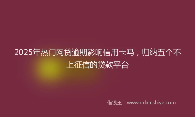 2025年热门网贷逾期影响信用卡吗，归纳五个不上征信的贷款平台