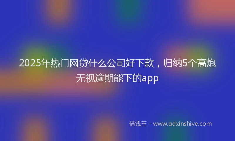 2025年热门网贷什么公司好下款，归纳5个高炮无视逾期能下的app