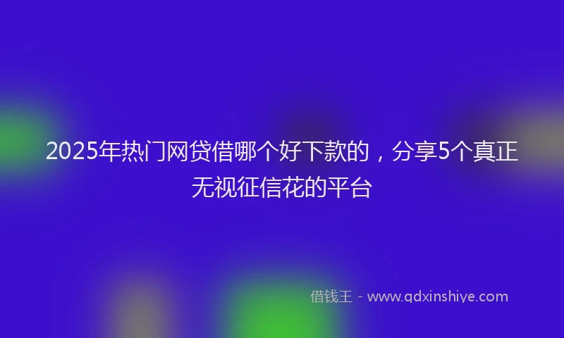 2025年热门网贷借哪个好下款的，分享5个真正无视征信花的平台