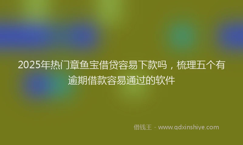 2025年热门章鱼宝借贷容易下款吗，梳理五个有逾期借款容易通过的软件
