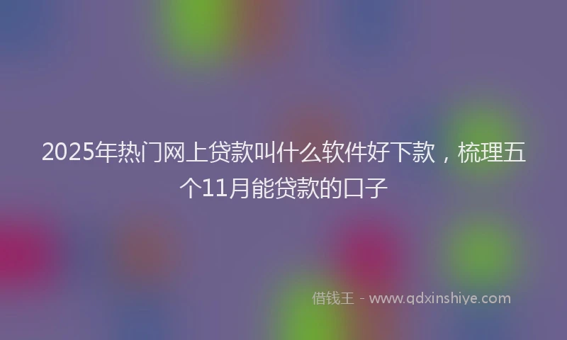 2025年热门网上贷款叫什么软件好下款，梳理五个11月能贷款的口子