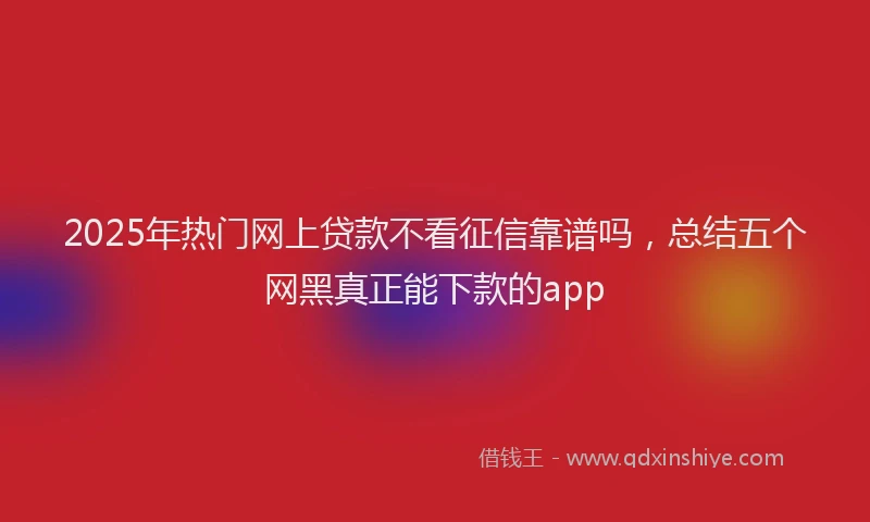 2025年热门网上贷款不看征信靠谱吗，总结五个网黑真正能下款的app