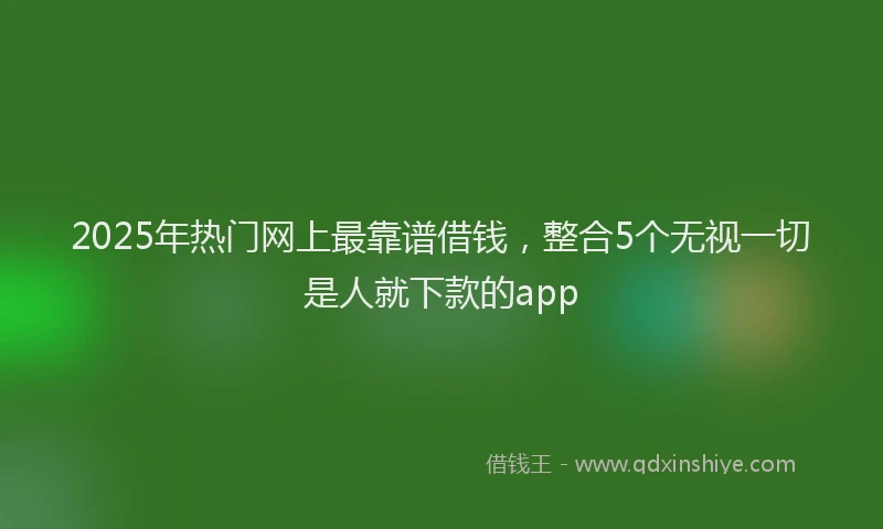 2025年热门网上最靠谱借钱，整合5个无视一切是人就下款的app