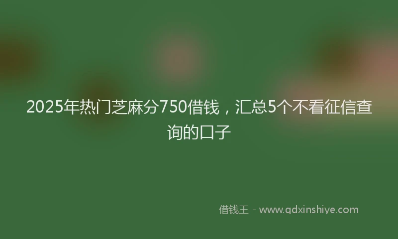 2025年热门芝麻分750借钱，汇总5个不看征信查询的口子