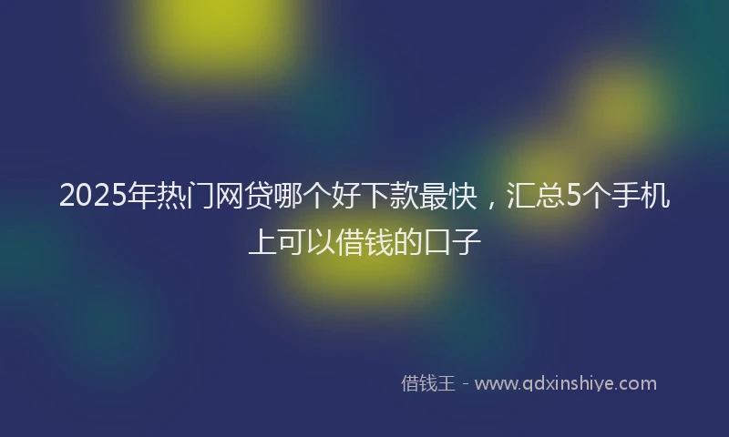 2025年热门网贷哪个好下款最快，汇总5个手机上可以借钱的口子