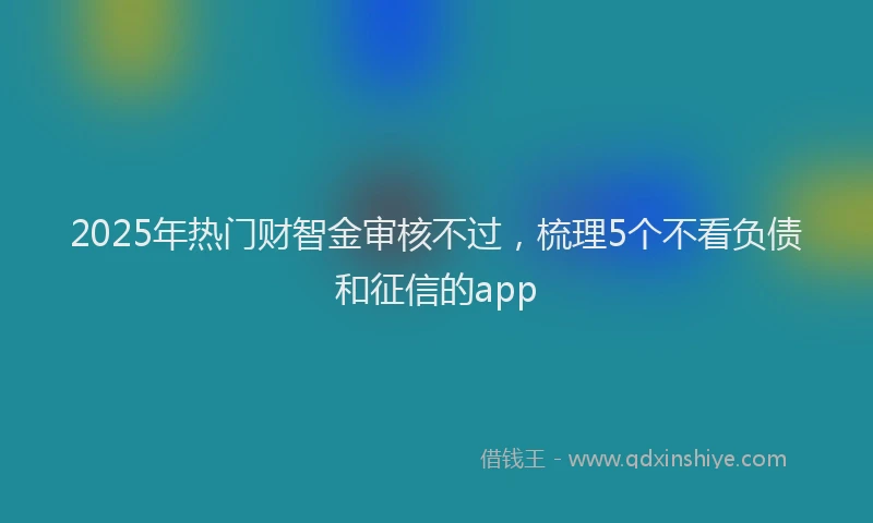 2025年热门财智金审核不过，梳理5个不看负债和征信的app