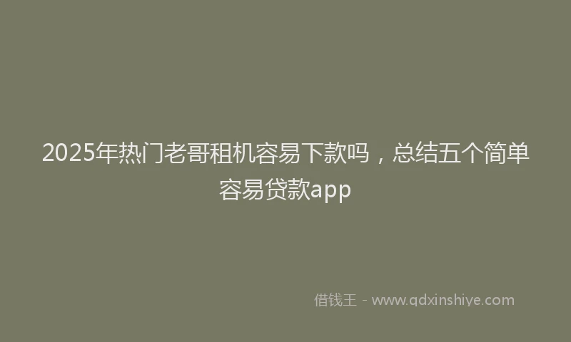 2025年热门老哥租机容易下款吗，总结五个简单容易贷款app