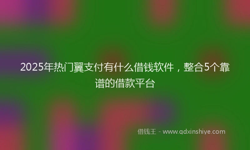 2025年热门翼支付有什么借钱软件，整合5个靠谱的借款平台