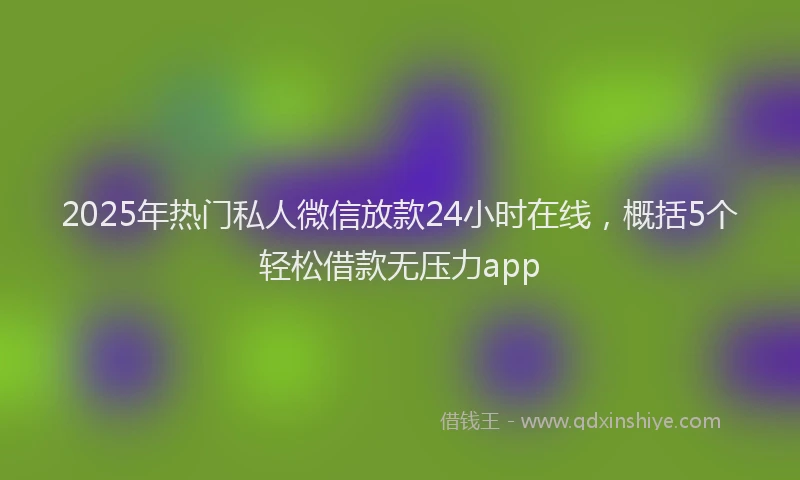 2025年热门私人微信放款24小时在线，概括5个轻松借款无压力app