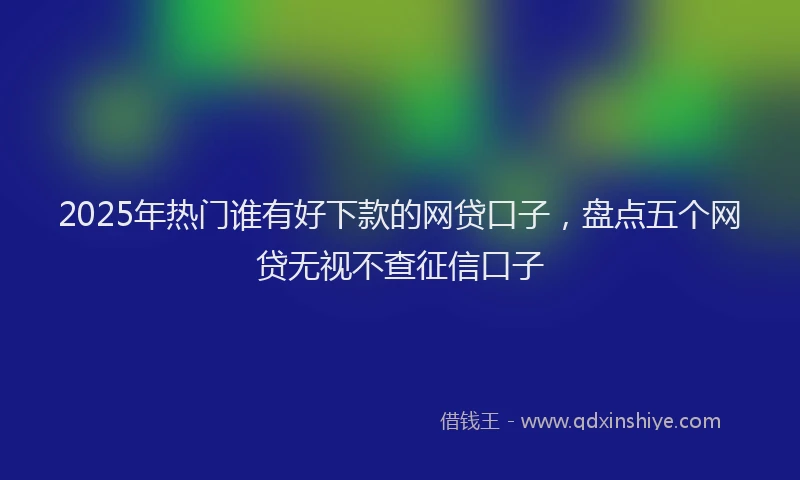 2025年热门谁有好下款的网贷口子，盘点五个网贷无视不查征信口子