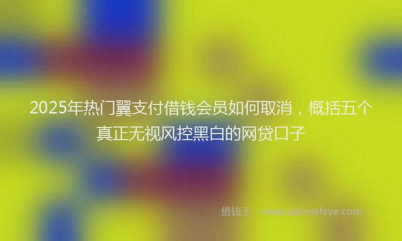 2025年热门翼支付借钱会员如何取消，概括五个真正无视风控黑白的网贷口子