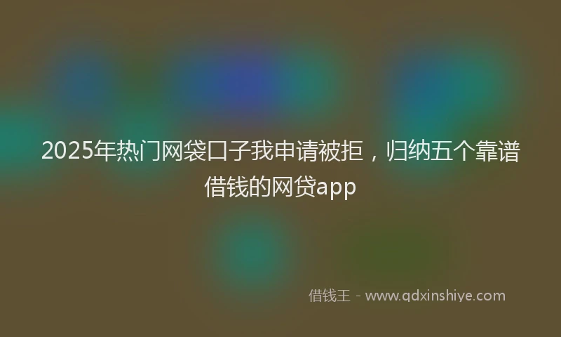2025年热门网袋口子我申请被拒，归纳五个靠谱借钱的网贷app